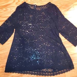 Alfani Black Lace tunic